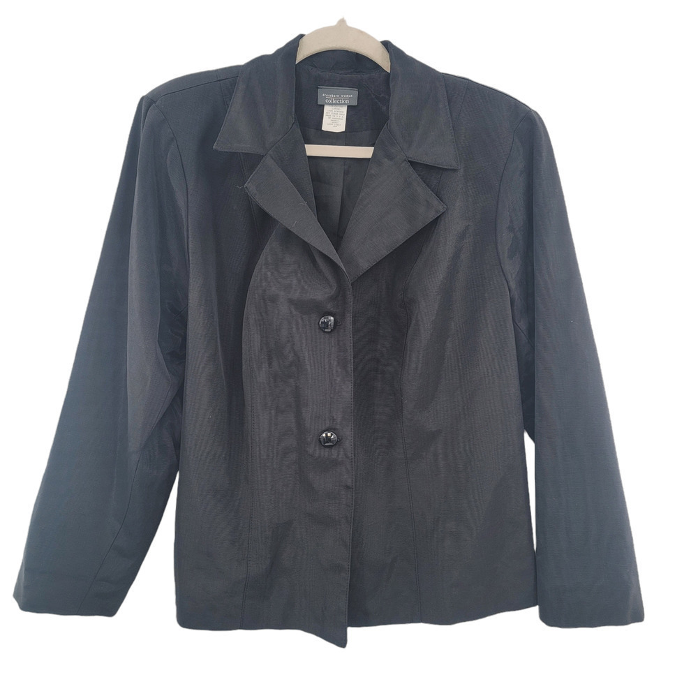 DRESSBARN Woman Collection Black Blazer Jacket Size 14W PLUS NWT